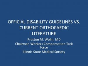 Official disability guidelines