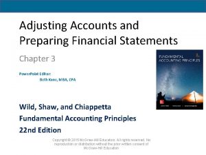 Adjusting accounts for financial statements chapter 3