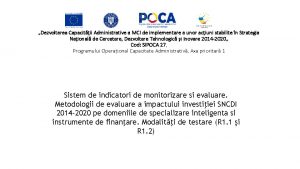 Dezvoltarea Capacitii Administrative a MCI de implementare a