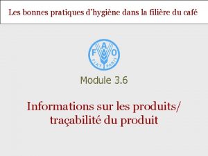 Les bonnes pratiques dhygine dans la filire du