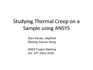 Creep analysis in ansys
