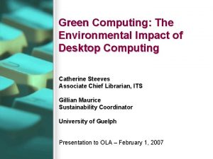 Impact of green computing