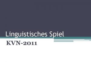 Linguistisches Spiel KVN2011 Zungenbrecher Sprecht schnell dreimal Max