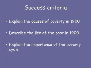 The causes of poverty