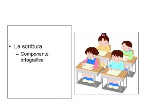 La scrittura Componente ortografica MODELLO EVOLUTIVO DELLAPPRENDIMENTO DELLA