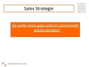 Sales strategie