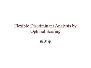 Flexible discriminant analysis