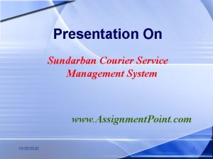 Sundarban assignment