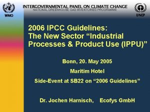 INTERGOVERNMENTAL PANEL ON CLIMATE CHANGE NATIONAL GREENHOUSE GAS