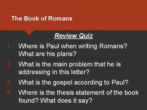 Book of romans quiz