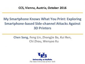 CCS Vienna Austria October 2016 My Smartphone Knows