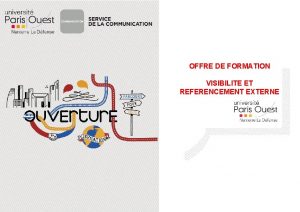 OFFRE DE FORMATION VISIBILITE ET REFERENCEMENT EXTERNE I