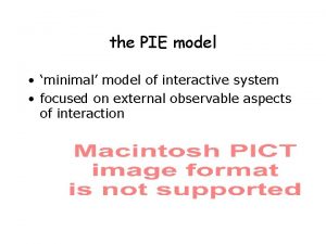 the PIE model minimal model of interactive system