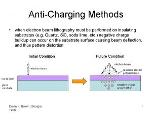 AntiCharging Methods when electron beam lithography must be