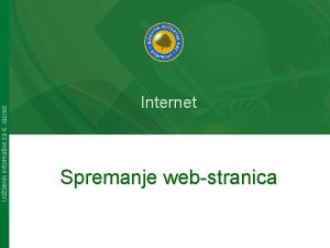 Udbenik informatike za 6 razred Internet Spremanje webstranica