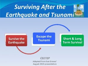 Surviving After the Earthquake and Tsunami Survive the