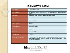 Banketní menu