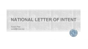 National letter of intent sample