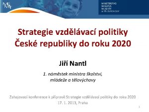 Strategie vzdlvac politiky esk republiky do roku 2020