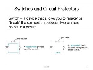 Switches and Circuit Protectors Switch a device that