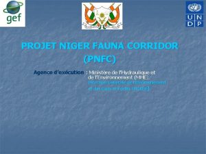 PROJET NIGER FAUNA CORRIDOR PNFC Agence dexcution Ministre