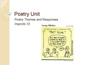 Poetry Unit Poetry Themes and Responses Imprints 12