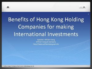 Hong kong holding company