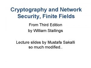 Finite fields in cryptography and network security