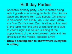 Birthday Parties At Zachs birthday party Zach is