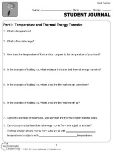 Types of thermal energy transfers