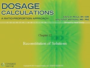 Reconstitution calculation formula