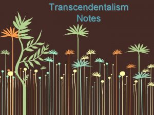 Meaning of transcendentalism in literature