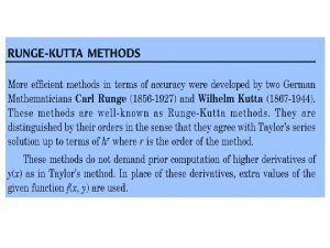 Runge kutta method