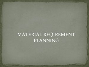 Mrp matrix Mrp matrix