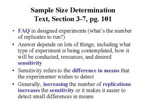 Sample size determination