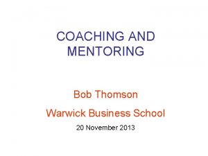 Warwick mentoring scheme