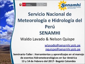 Servicio Nacional de Meteorologa e Hidrologa del Per