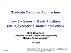 Graduate Computer Architecture Lec 3 Issues in Basic