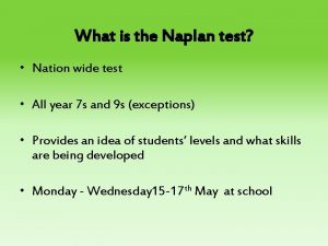 What is the Naplan test Nation wide test