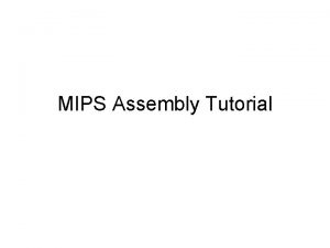 Mips architecture tutorial