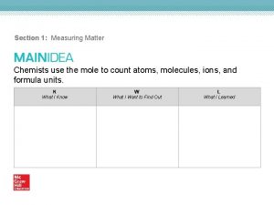 Why do chemists use the mole as a counting unit