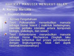 HAKIKAT MANUSIA MENURUT ISLAM A Konsep Manusia a