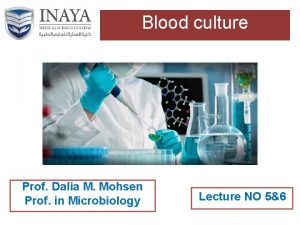 Blood culture Prof Dalia M Mohsen Prof in
