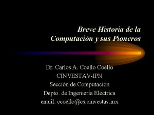 Pioneros de la computacion Pioneros de la computacion