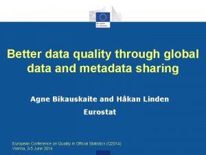Better data quality through global data and metadata