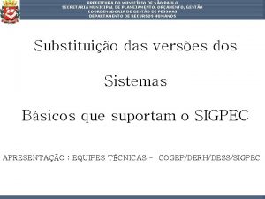 PREFEITURA DO MUNICPIO DE SO PAULO SECRETARIA MUNICIPAL