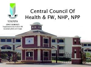 Central Council Of Health FW NHP NPP 10252020