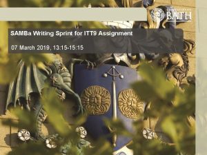 SAMBa Writing Sprint for ITT 9 Assignment 07