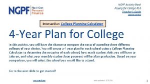 Ngpf activity bank paying for college answers