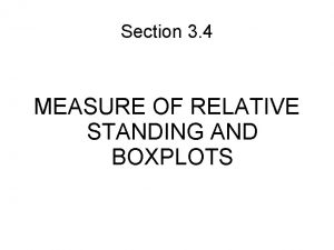 Measures of relative standing and boxplots
